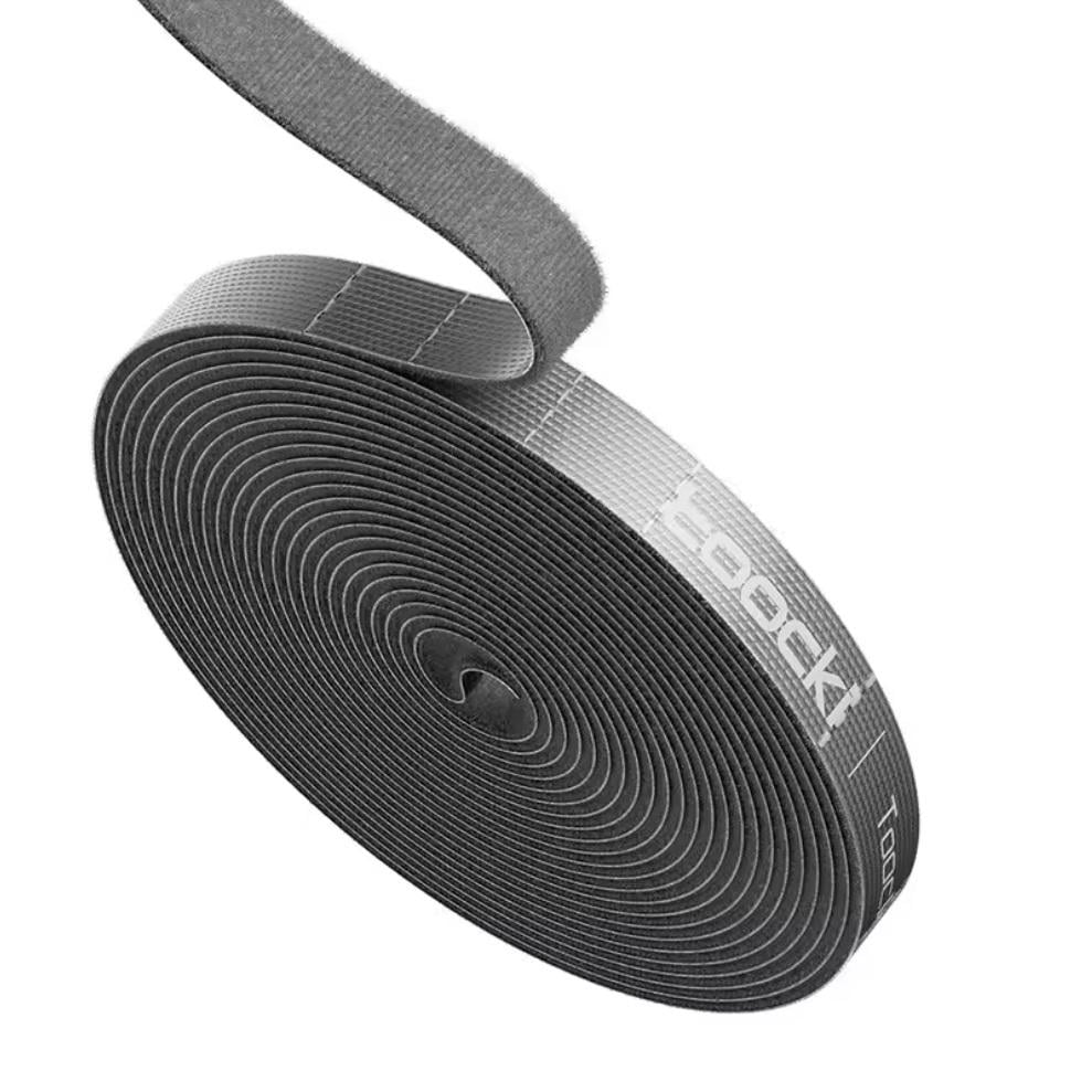 Кабельный органайзер Toocki для стяжки проводов с липучкой 10 мм x 5 м Grey