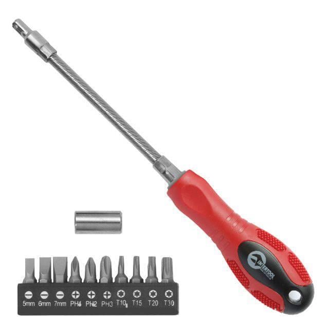 Отвертка Intertool VT-1012 с гибким удлинителем и комплектом насадок 12 ед. (8980748)
