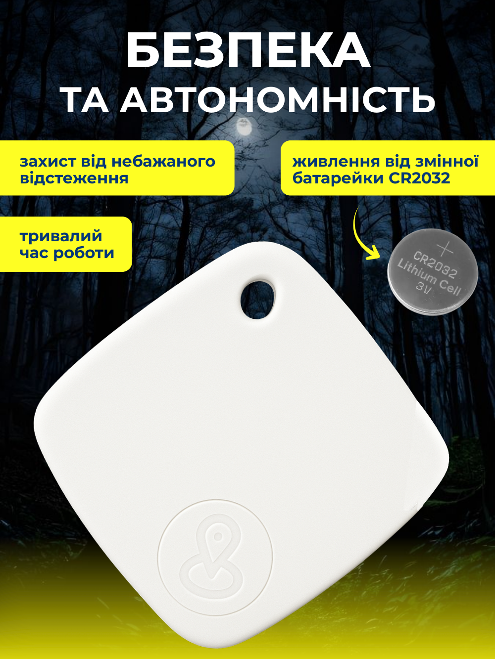 Трекер apple find my Sualio smart air tag для поиска отслеживания вещей Черный (9315a398) - фото 8
