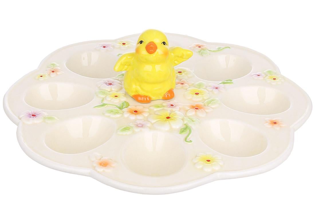 Подставка для 8-и яиц керамическая Цыпленок в цветах 24,5x24,5x8,5 см (928-151) Подставка для 8-и яиц керамическая Цыпленок в цветах 24,5x24,5x8,5 см (928-151)