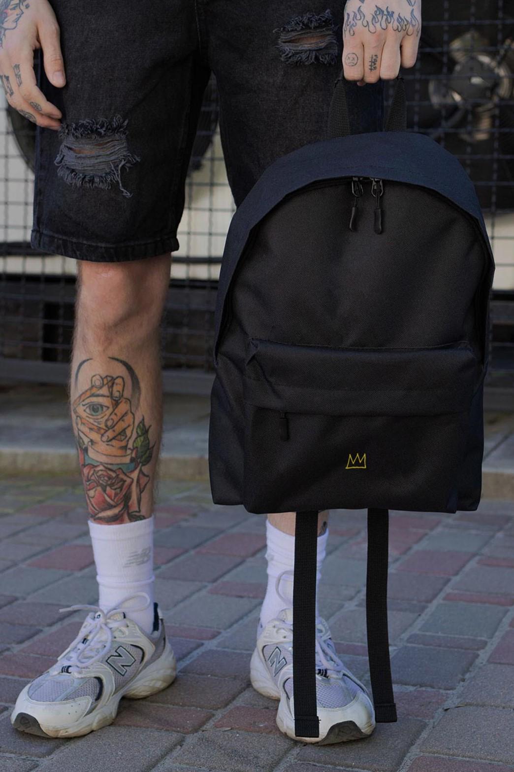 Рюкзак повседневный Without Compact унисекс с принтом Crown Black (8049942)