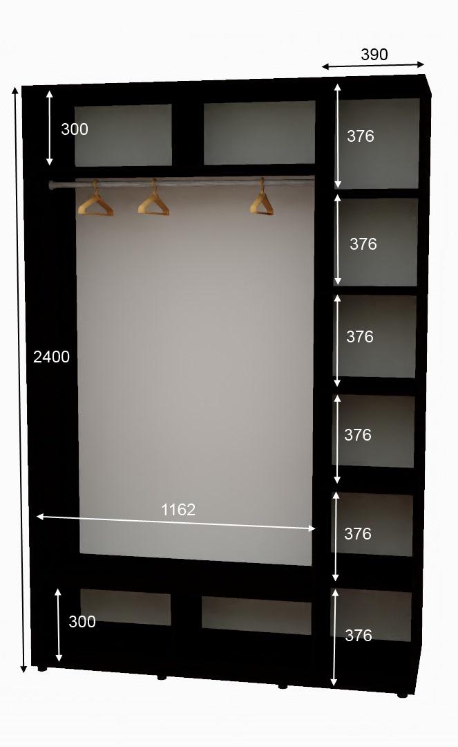 Шафа-купе дводверна Алекса ДСП 160х60х240 см Венге Магія - фото 2 Шафа-купе дводверна Алекса ДСП 160х60х240 см Венге Магія - фото 2