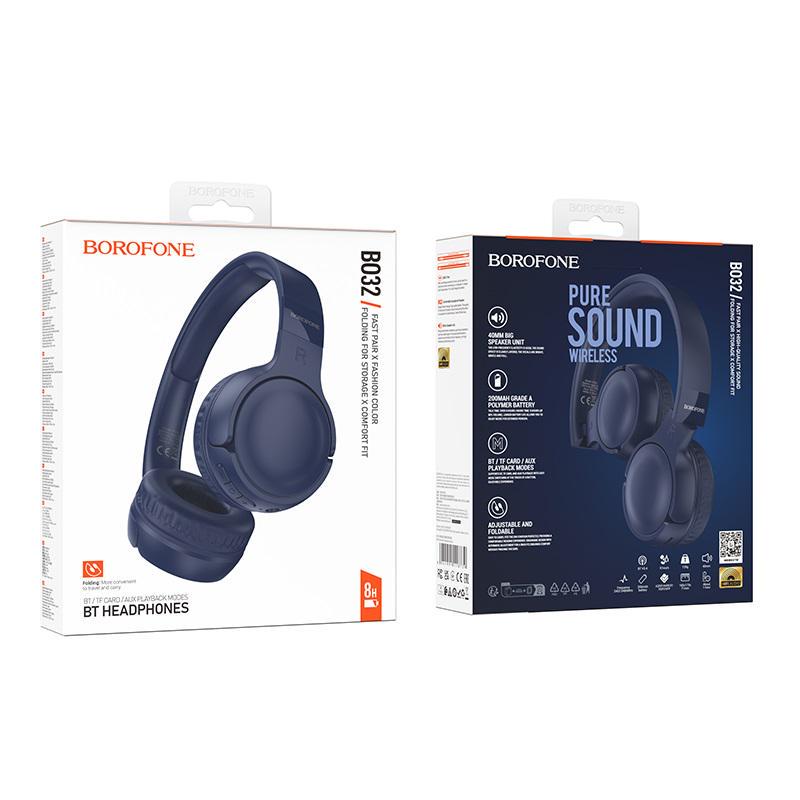 ᐉ Бездротові накладні навушники Borofone BO32 Show BT headphones Blue ...