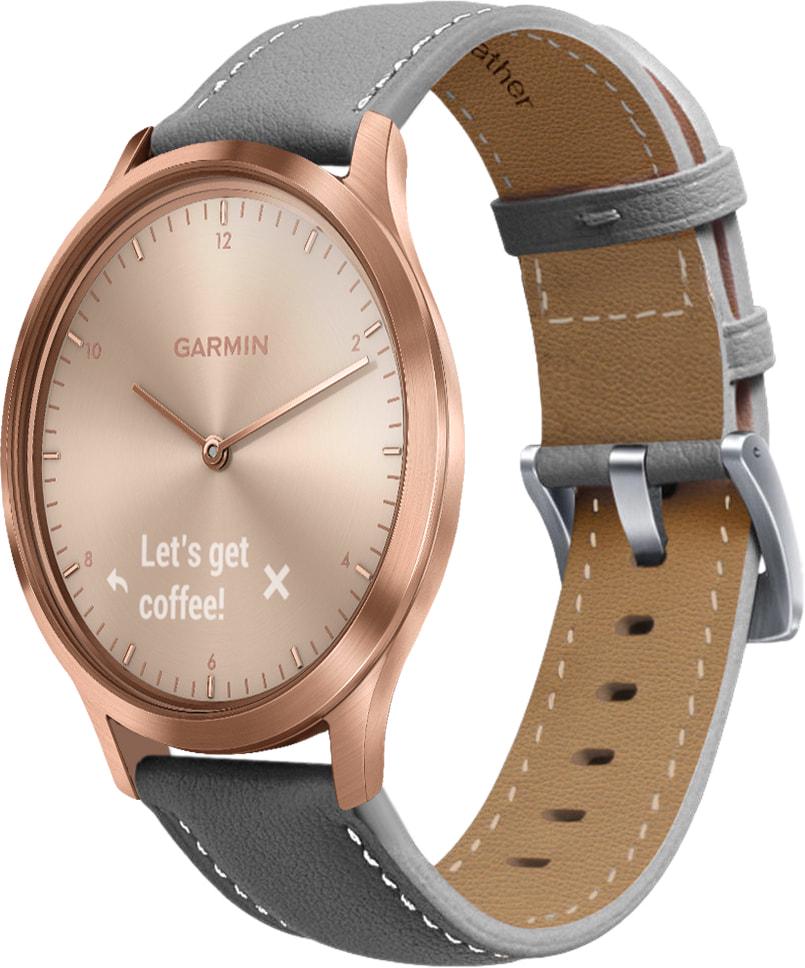 Ремешок кожаный Folsa для Garmin Vivomove HR Grey (31512-33)