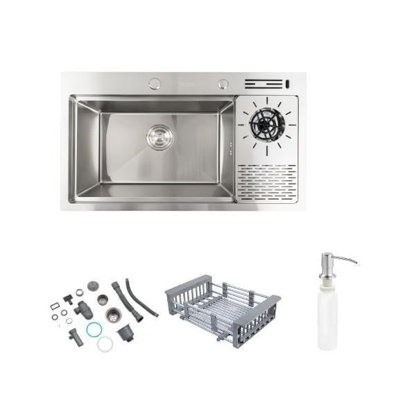 Мойка Platinum Handmade 7846 Серый/ополаскиватель для стаканов/подставка для ножей