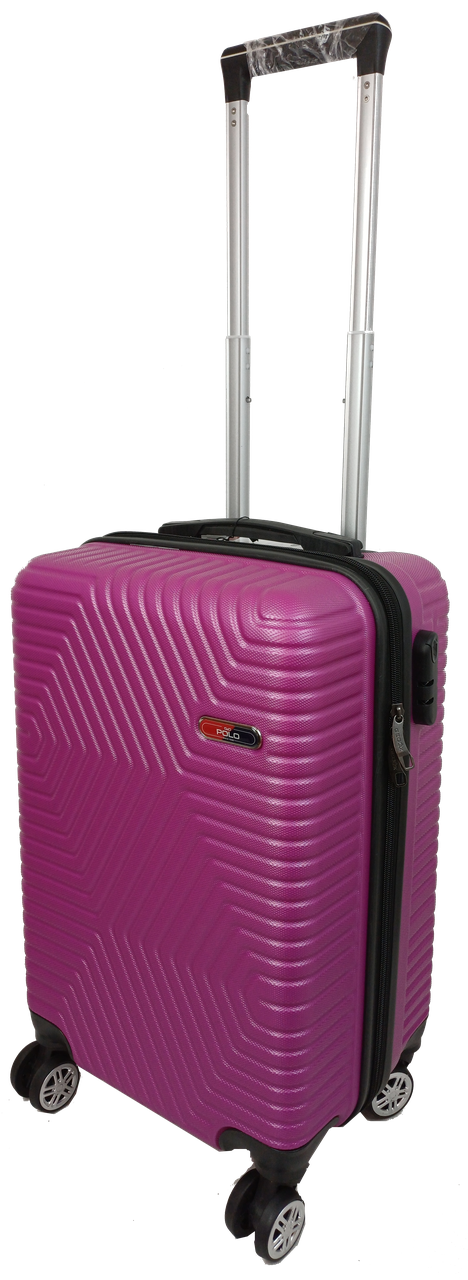 Валіза на колесах маленька GD Polo з АБС-пластику 45 л Темно-рожевий