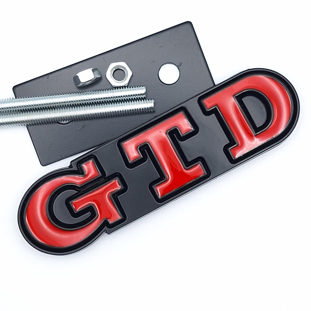 Эмблема GTD Volkswagen на решетку радиатора 9х2,7 см Черный/Красный (2095389702)