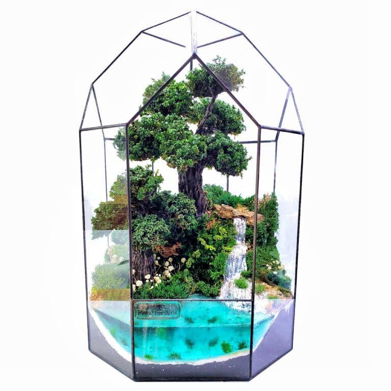 Флораріум Водоспад в лісі зі стабілізованими рослинами 41х21 см Флораріум Водоспад в лісі зі стабілізованими рослинами 41х21 см
