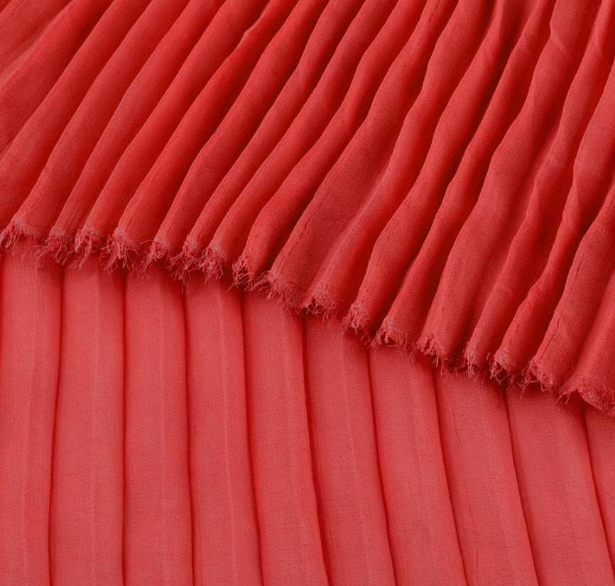 Ткань креп гофре в натянутом виде ширина 140 см Красный (11416.006) - фото 1