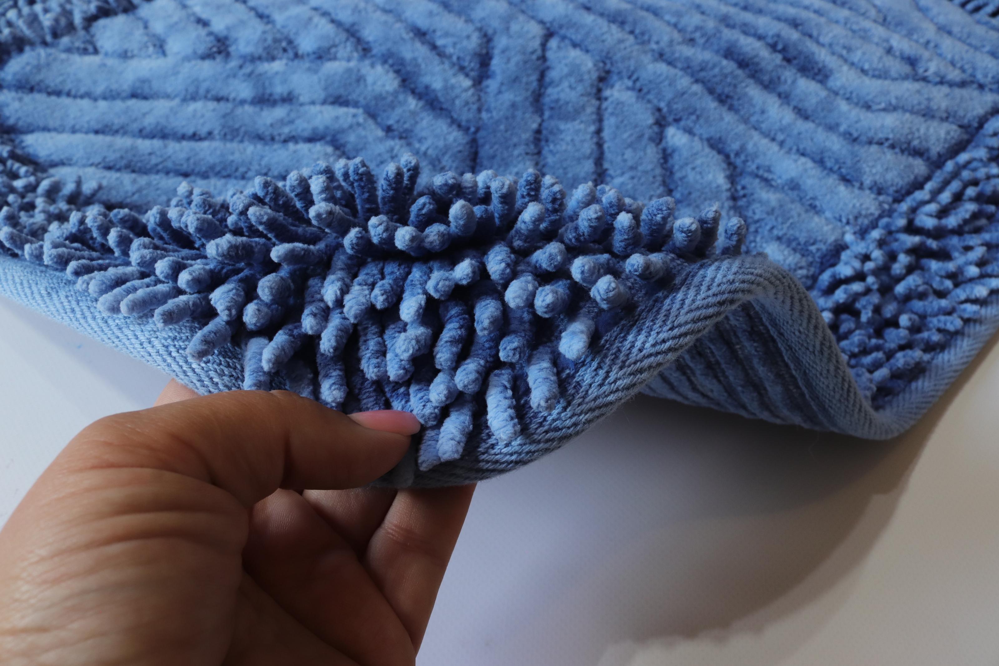 Набор ковриков Tropikhome Shaggy Vintage для ванной и туалета хлопковые 60x100/50x60 см Blue (1903/blue) - фото 2