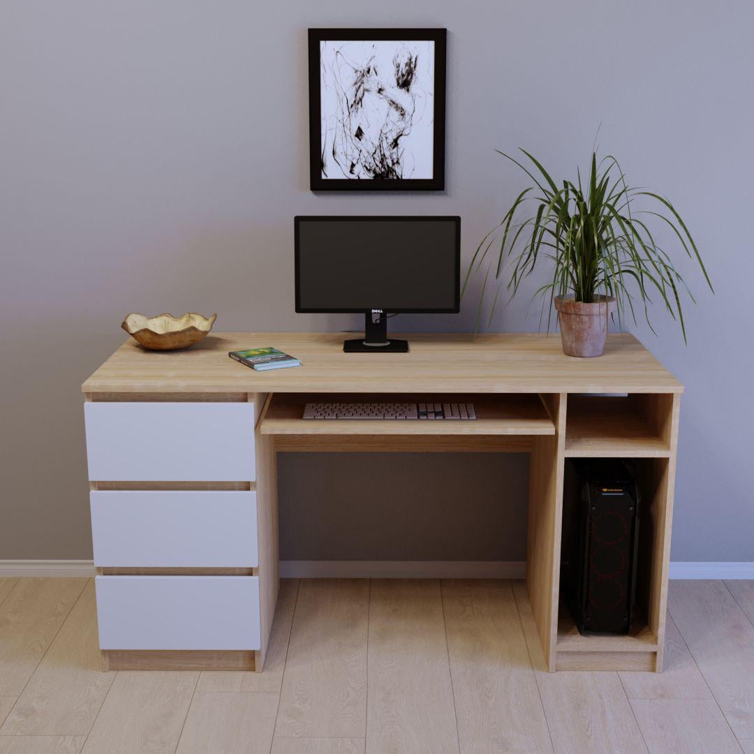 Письмовий стіл Тіса-меблі СП-109/2 160x60x75 см Дуб сонома/Білий