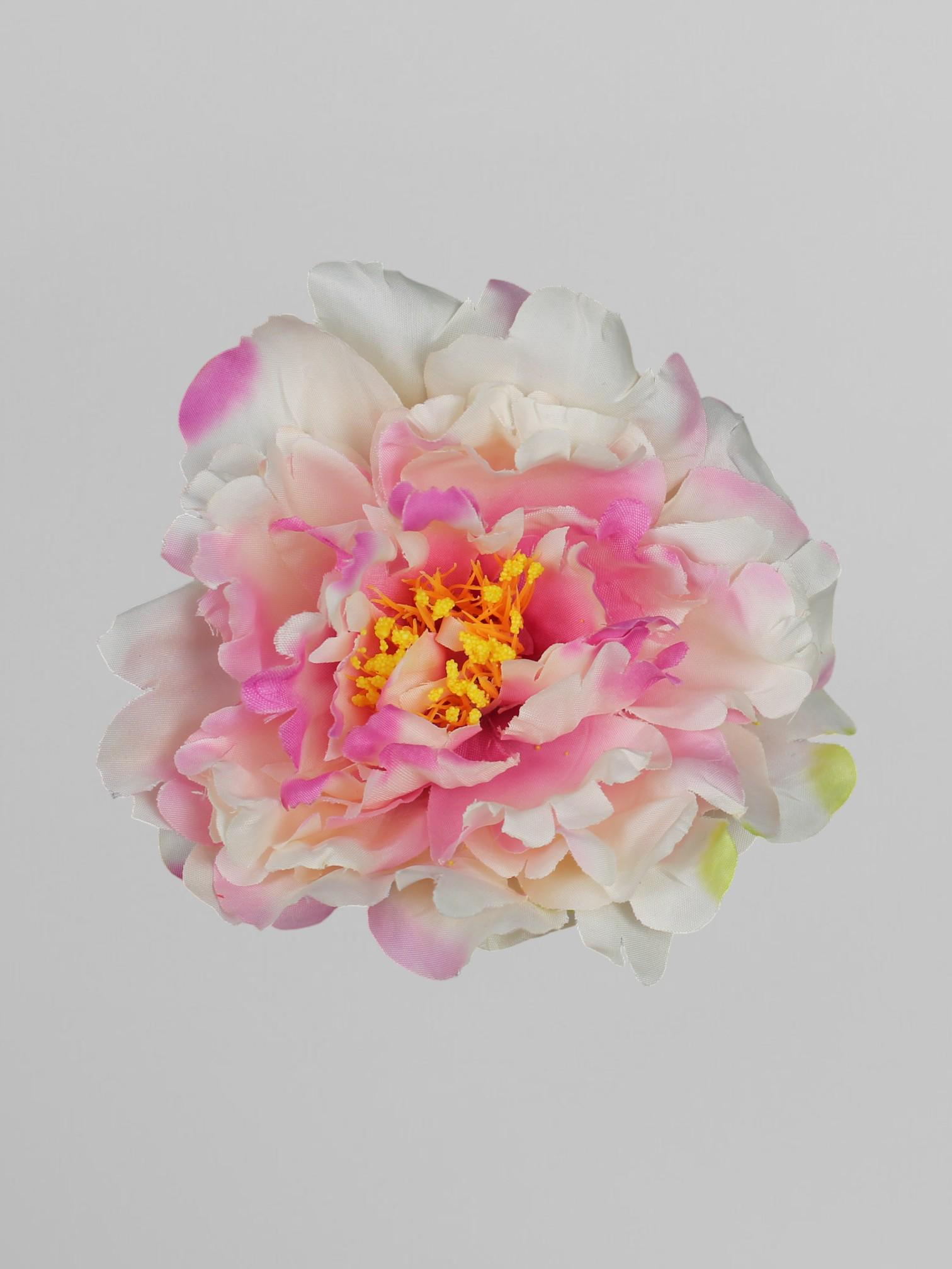 Искусственная головка пиона вскрыта 12 см Бело-розовый (К05047)