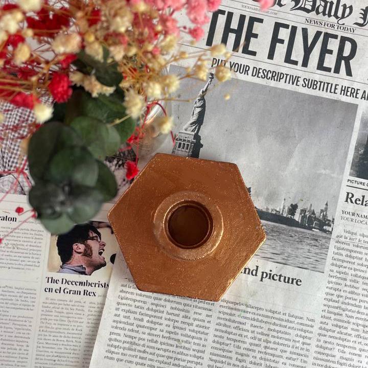 Подсвечник Шестигранный в ассортименте Бронзовый (688_7-191)