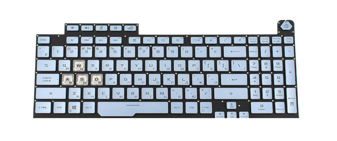 Клавиатура для ноутбука Asus GL712LV с подсветкой клавиш (0KNR0-661TRU00)