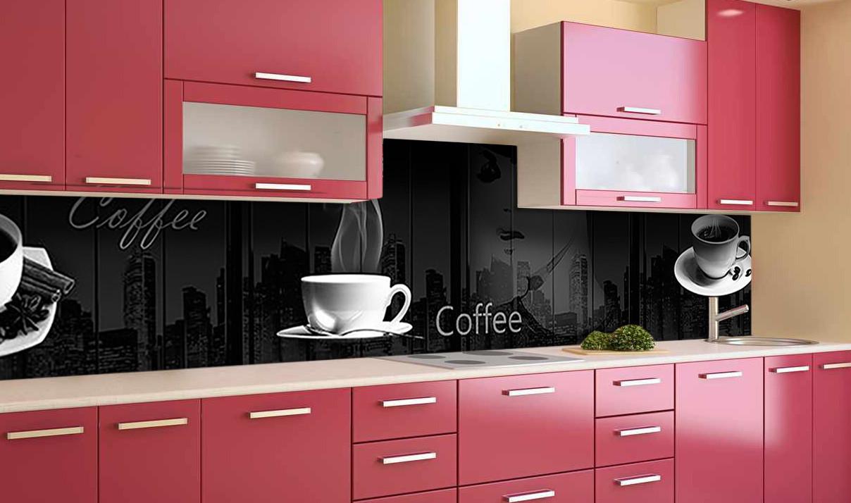 Кухонный фартук Вечерний кофе из самоклеющейся виниловой пленки 60х250 см Черный Кухонный фартук Вечерний кофе из самоклеющейся виниловой пленки 60х250 см Черный