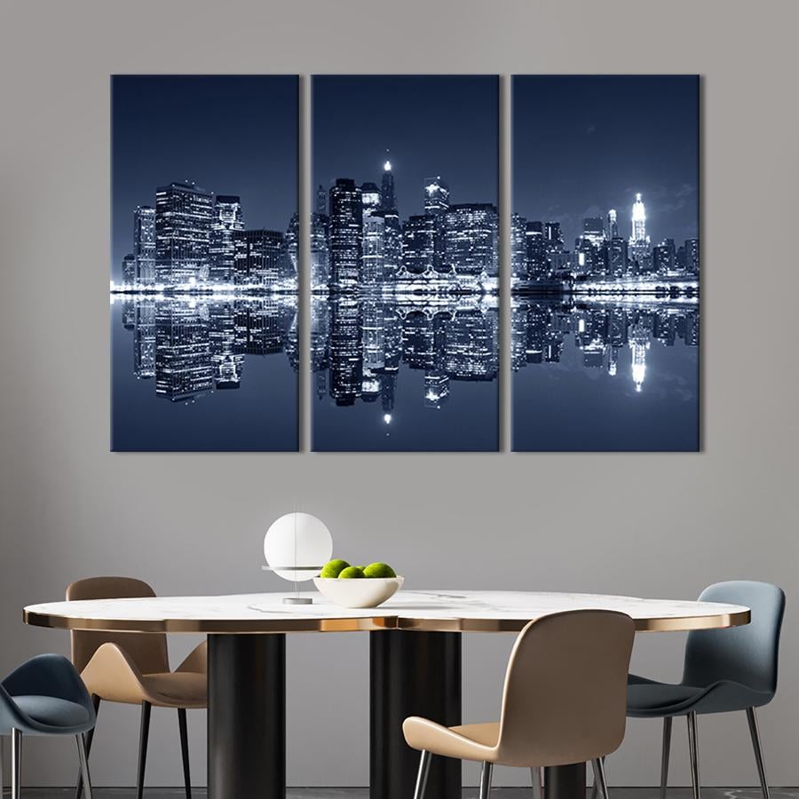 Модульная картина триптих Яркие огни ночного Бруклина 156x100 см (362-31)