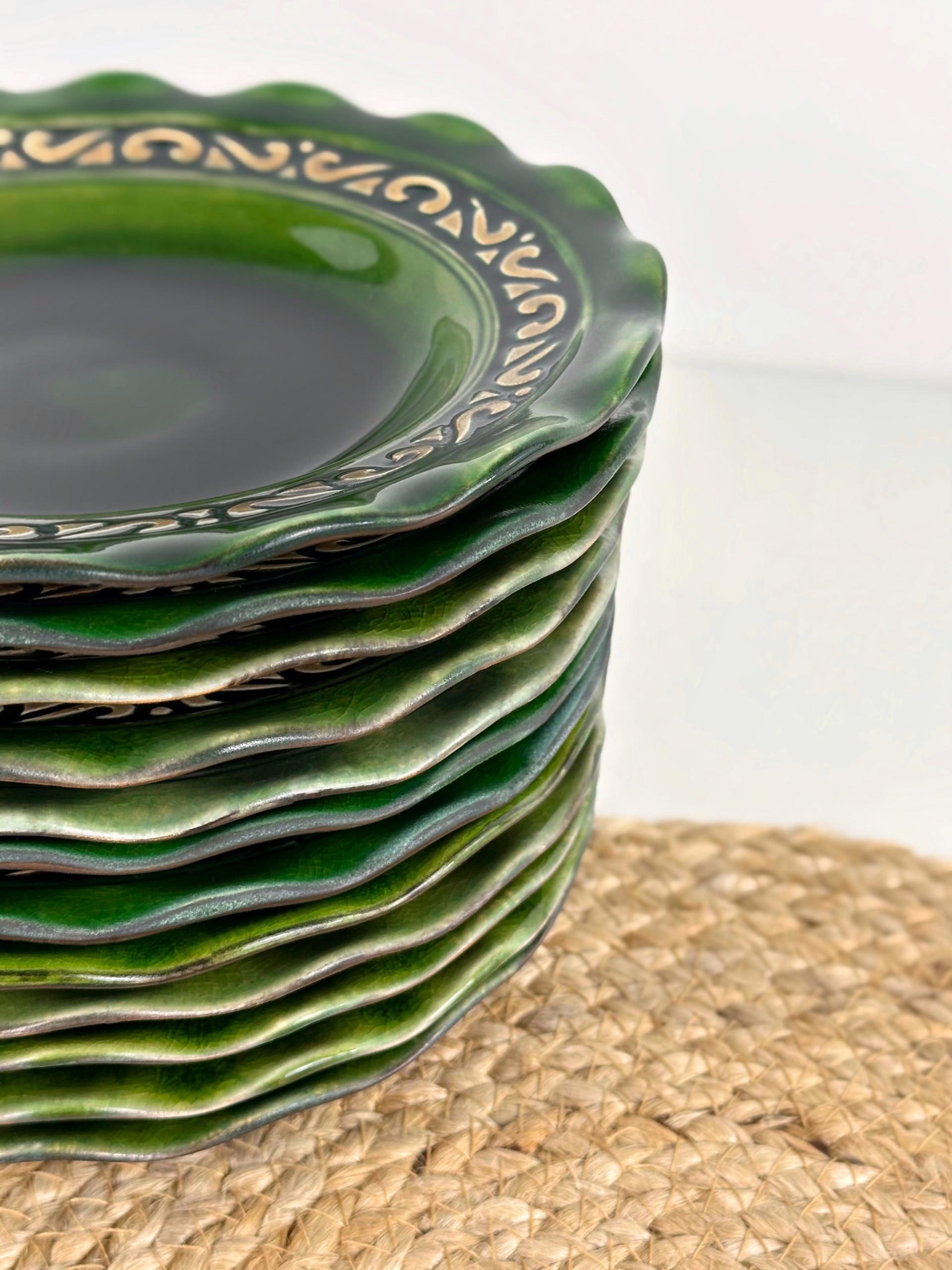 Набор глиняных глубоких тарелок Гражда 20 см х 12 шт. Коричневый (17019-20) - фото 5