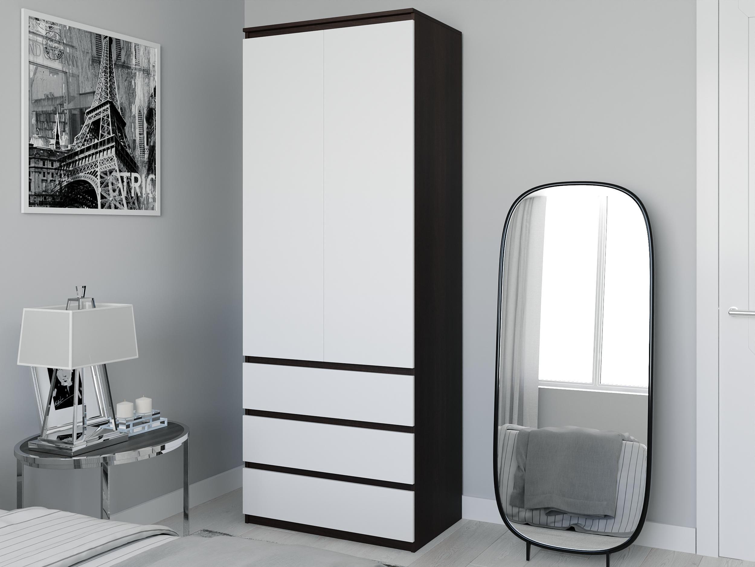 Шкаф двухдверный Moreli FS-211 2115x800x500 мм Венге темный/Белый Шкаф двухдверный Moreli FS-211 2115x800x500 мм Венге темный/Белый