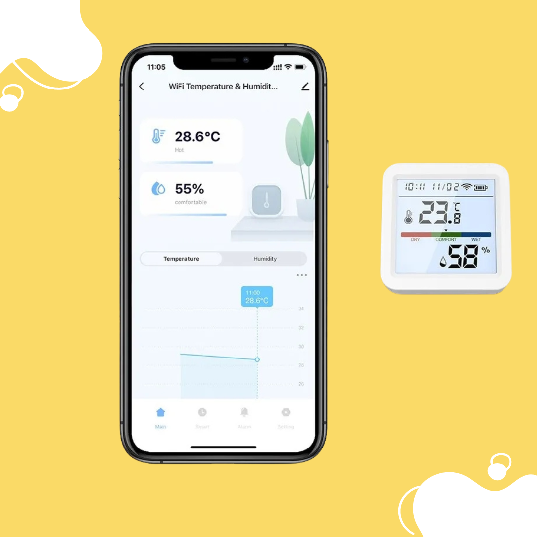 Датчик температури та вологості Tuya Google Home Assistant WiFi (2295713077) - фото 3