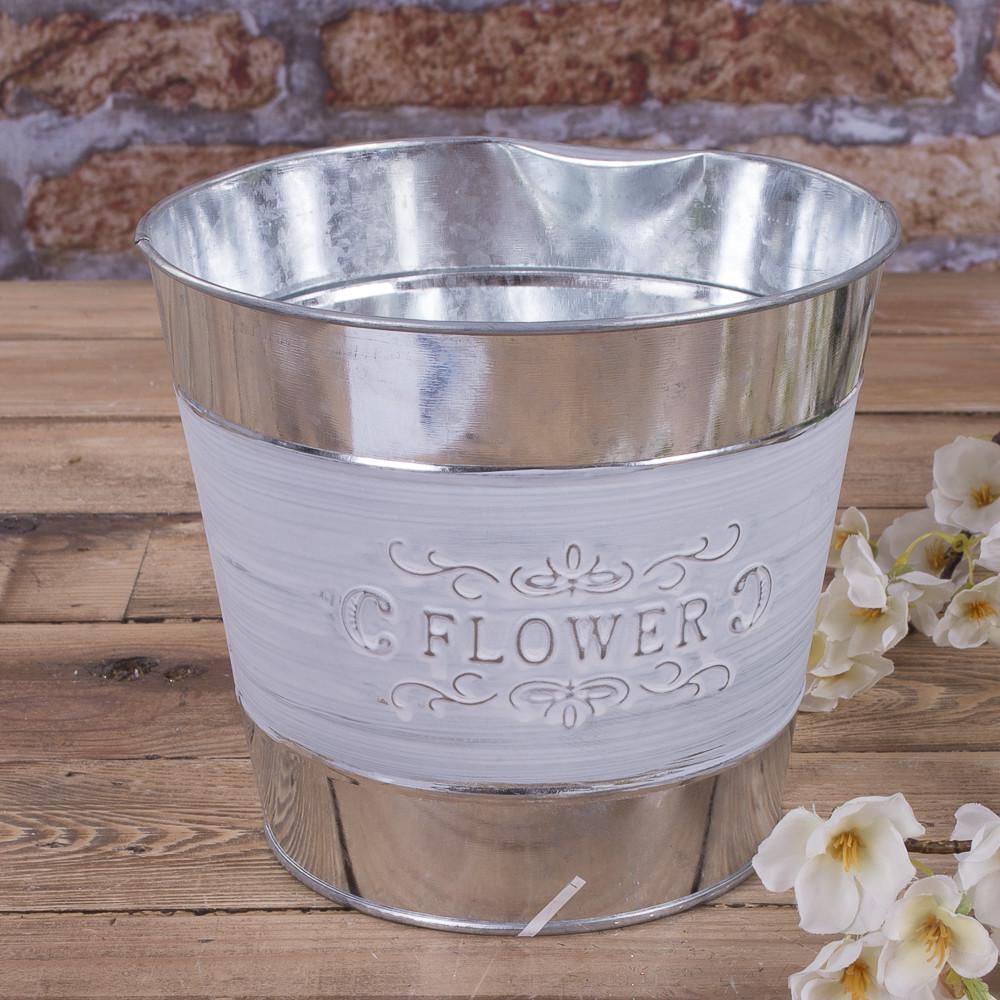 Металлическое кашпо для цветов большое (3127)