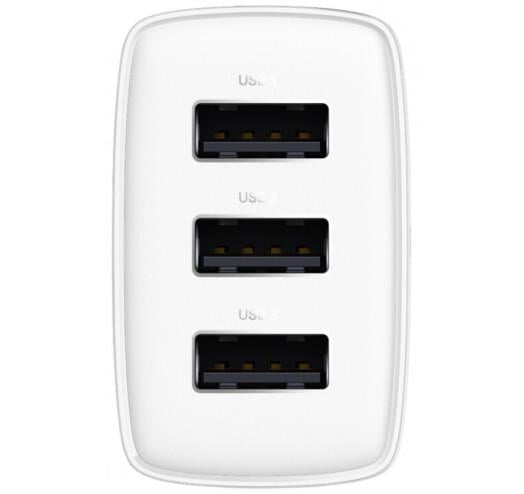 Зарядное устройство для Baseus Compact Charger 3U 17 W White (CCXJ020102) - фото 5