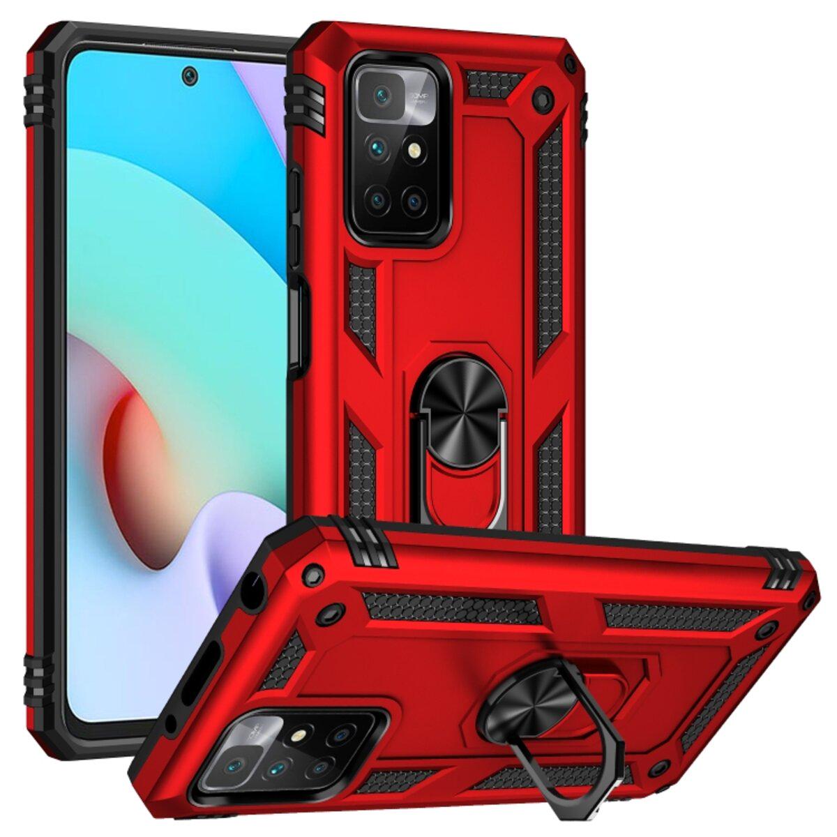 Противоударный чехол для Xiaomi Redmi 10 Cosmic Robot Ring / Red