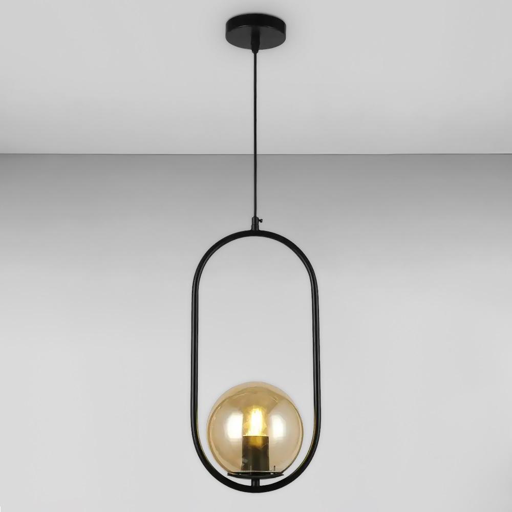 Люстра подвесная шар Light House LS-17190-1 BK/BR Черный/Янтарный