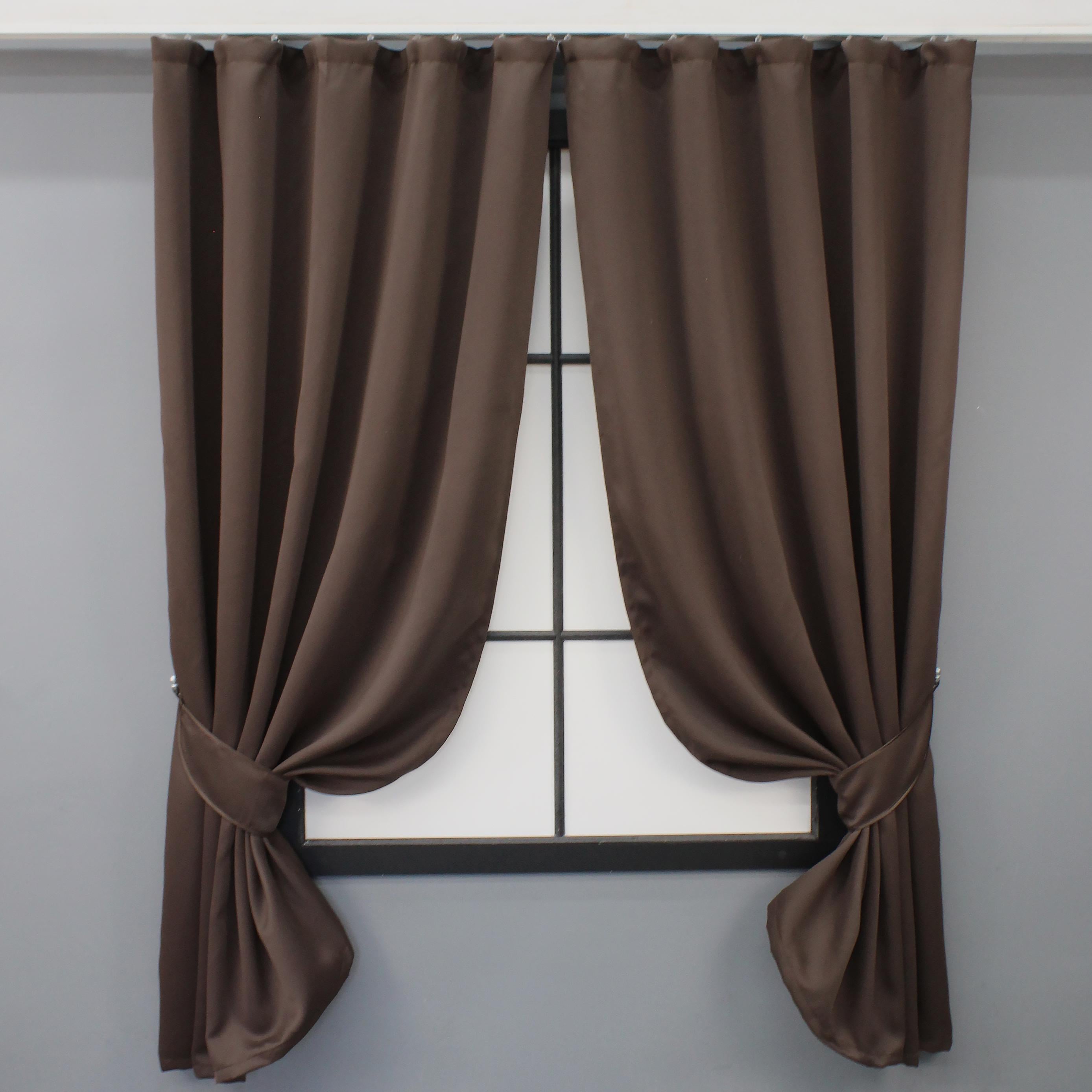 Комплект коротких штор VR-Textil Блекаут Bagema Rvs №1243ш 130х170 см 2 шт. Коричневий (35-0231)