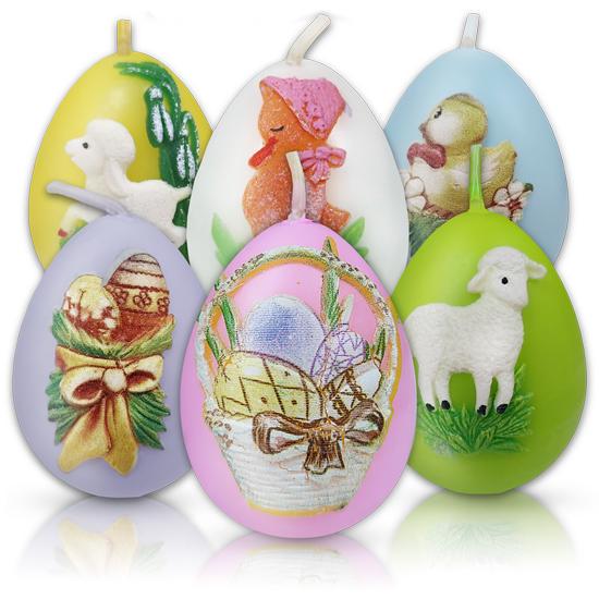 Набір великодні свічки яйце декоровані 6 шт. Різнокольоровий