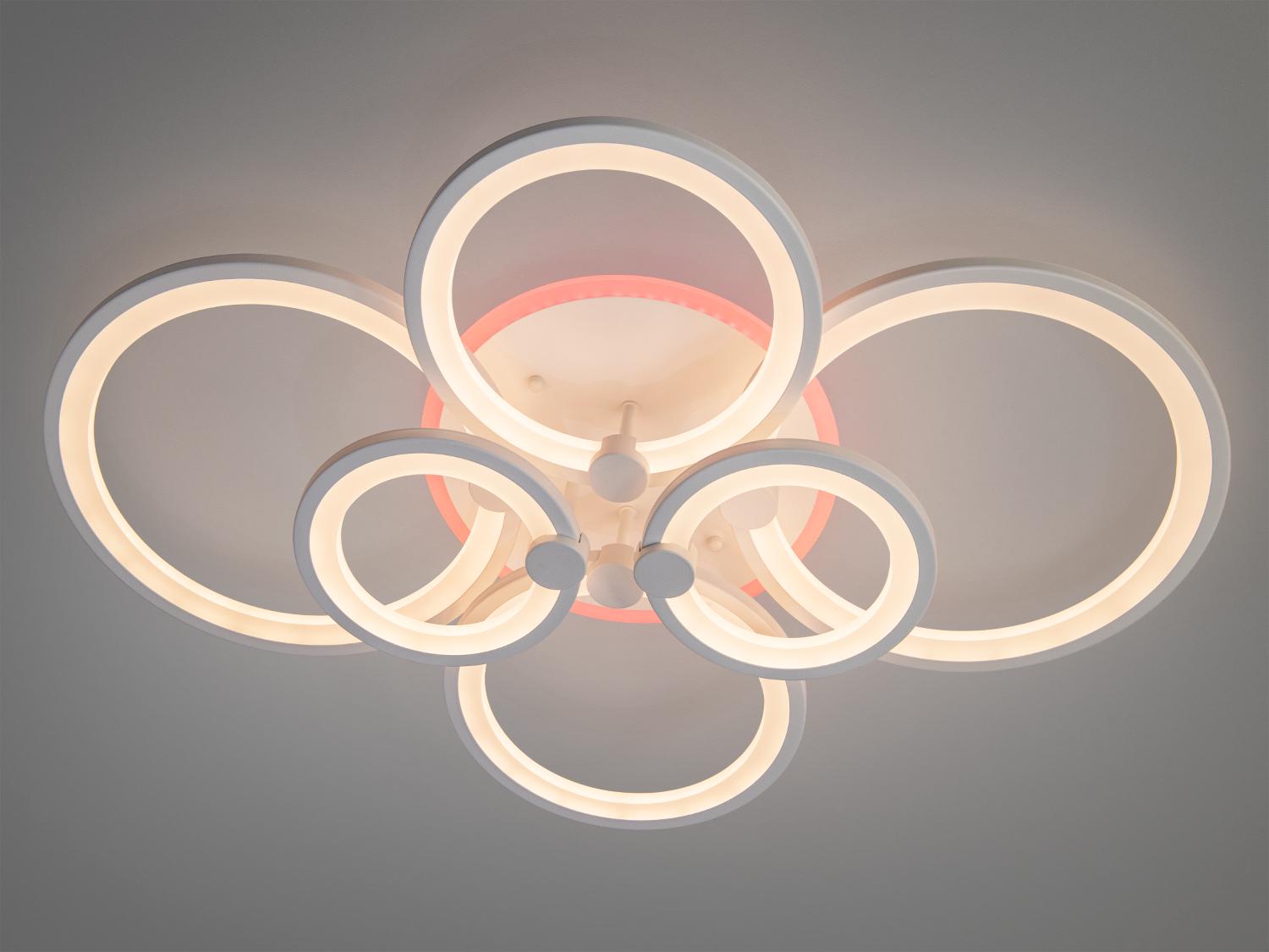 Люстра LED для низких потолков с пультом 8022-6WH-LS 135W на 19 кв.м Белый (1508072173) - фото 4 Люстра LED для низких потолков с пультом 8022-6WH-LS 135W на 19 кв.м Белый (1508072173) - фото 4