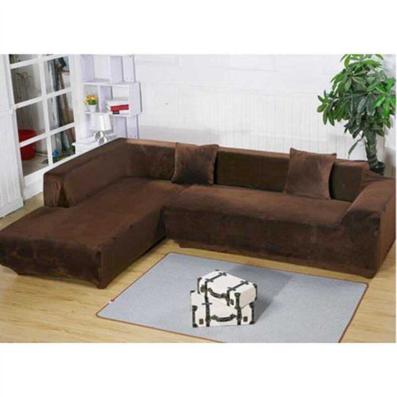 Набор чехлов на угловой диван 3.2 HomyTex замша Шоколадный