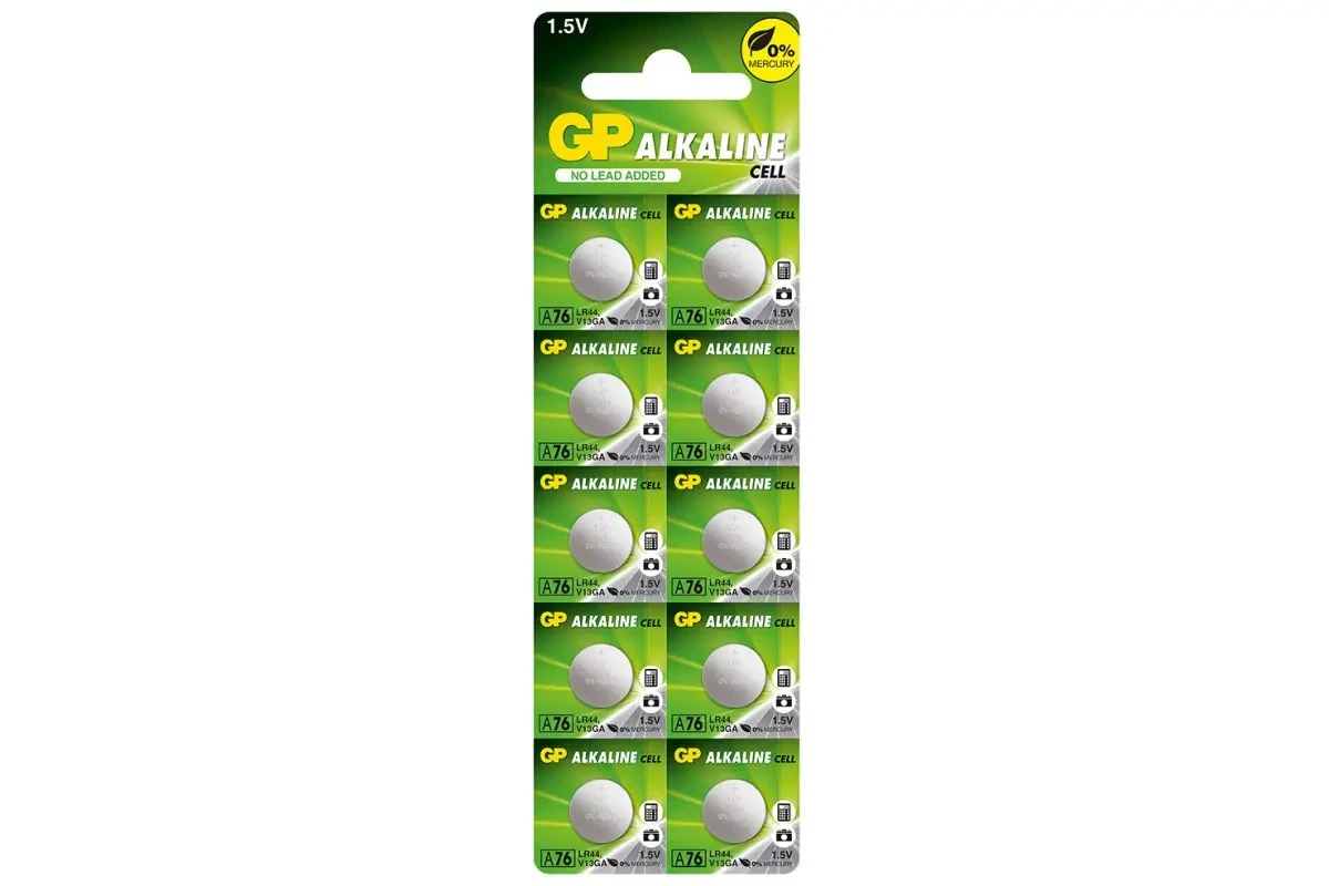 Батарейка GP дискова Alkaline Button Cell 1,5V LR44 A76F-U10