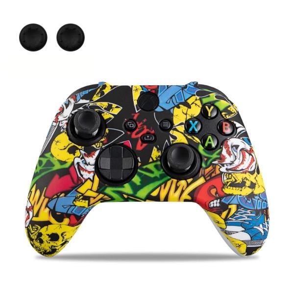 Чехол силиконовый для контроллера геймпада Xbox Series с накладками на стык 2 шт. X/S Graffiti