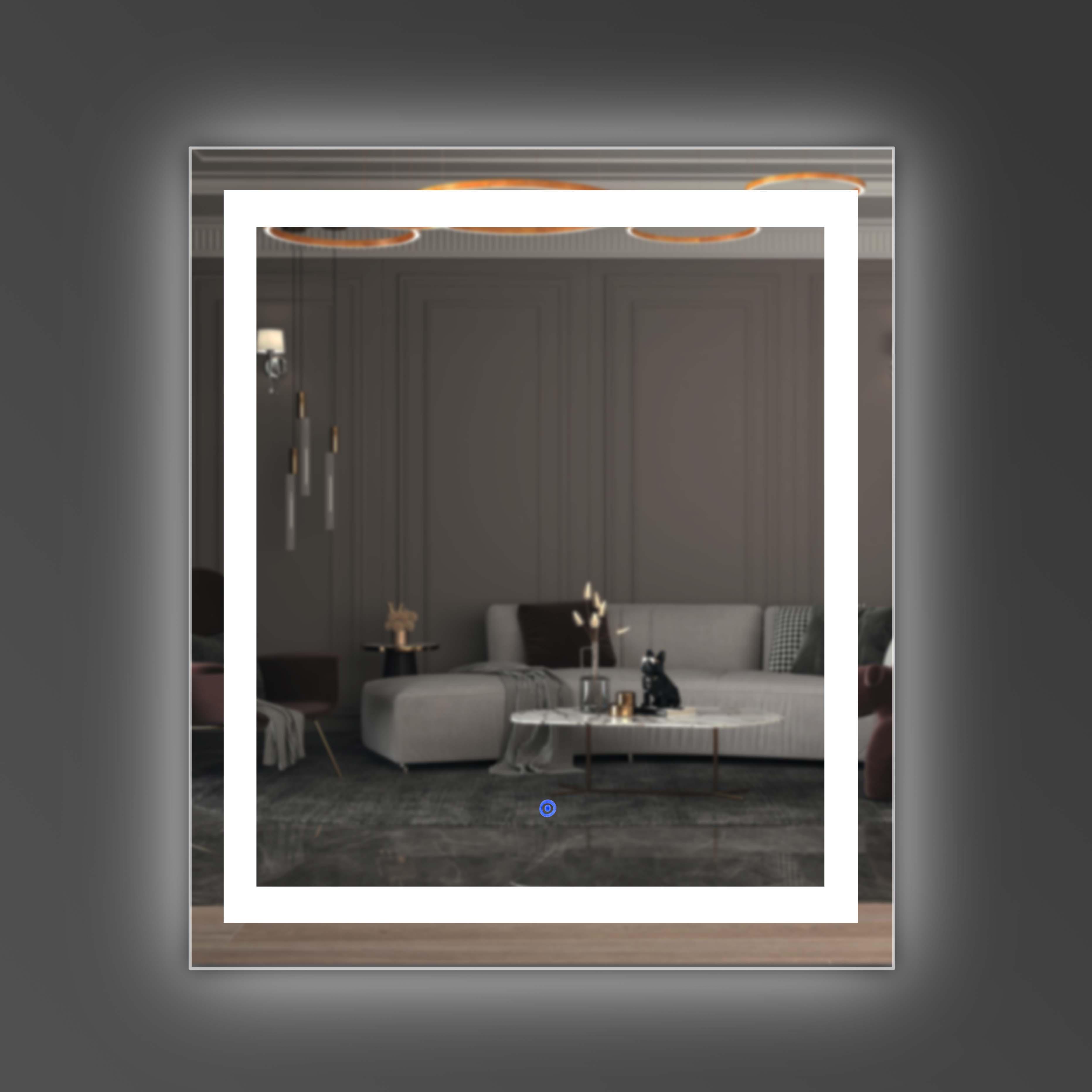 Дзеркало прямокутне Luxury Wood Areko безрамне з LED-підсвіткою 60х70 см