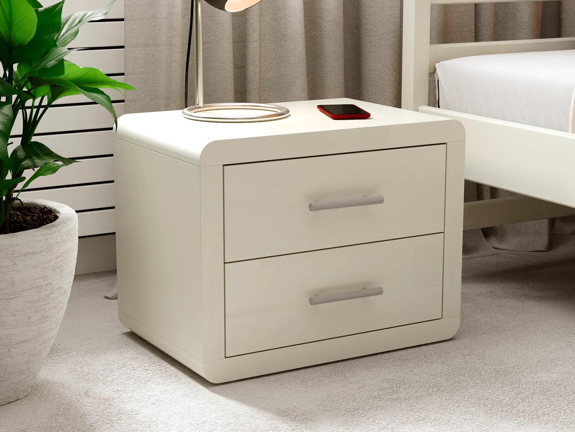 Тумба прикроватная Арбор Древ Глория 2Ш натуральное дерево сосна Белый (51669) - фото 1