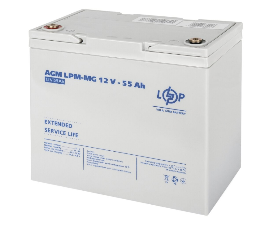 Аккумулятор мультигелевый для ИБП LogicPower LPM-MG 12V-55 Ah - фото 2 Аккумулятор мультигелевый для ИБП LogicPower LPM-MG 12V-55 Ah - фото 2