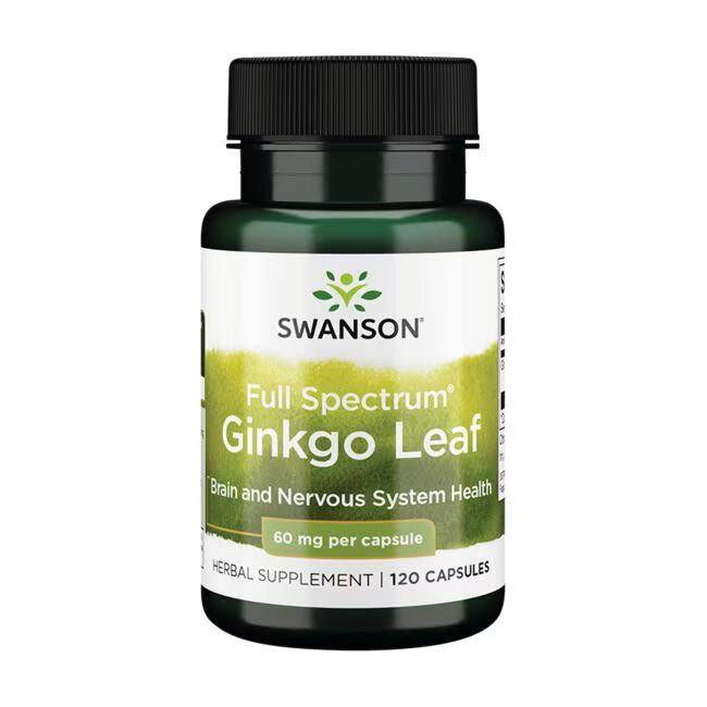 Листья гинкго Swanson Full Spectrum Ginkgo Leaf 60 mg 120 capsules