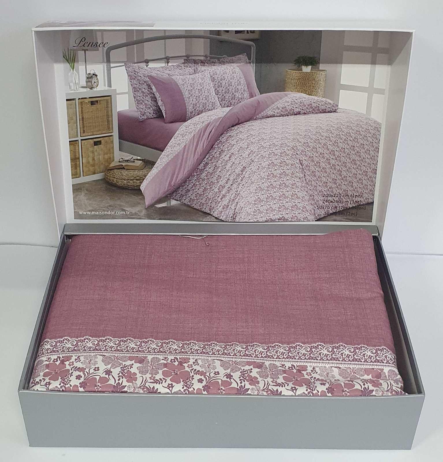 Комплект постельного белья Maison D'or Ранфорс Pensee 200х220 Dark Rose (CN5954)