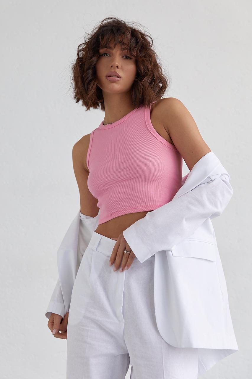 Кроп-топ женский из трикотажа в рубчик S Розовый (10905186) Кроп-топ женский из трикотажа в рубчик S Розовый (10905186)