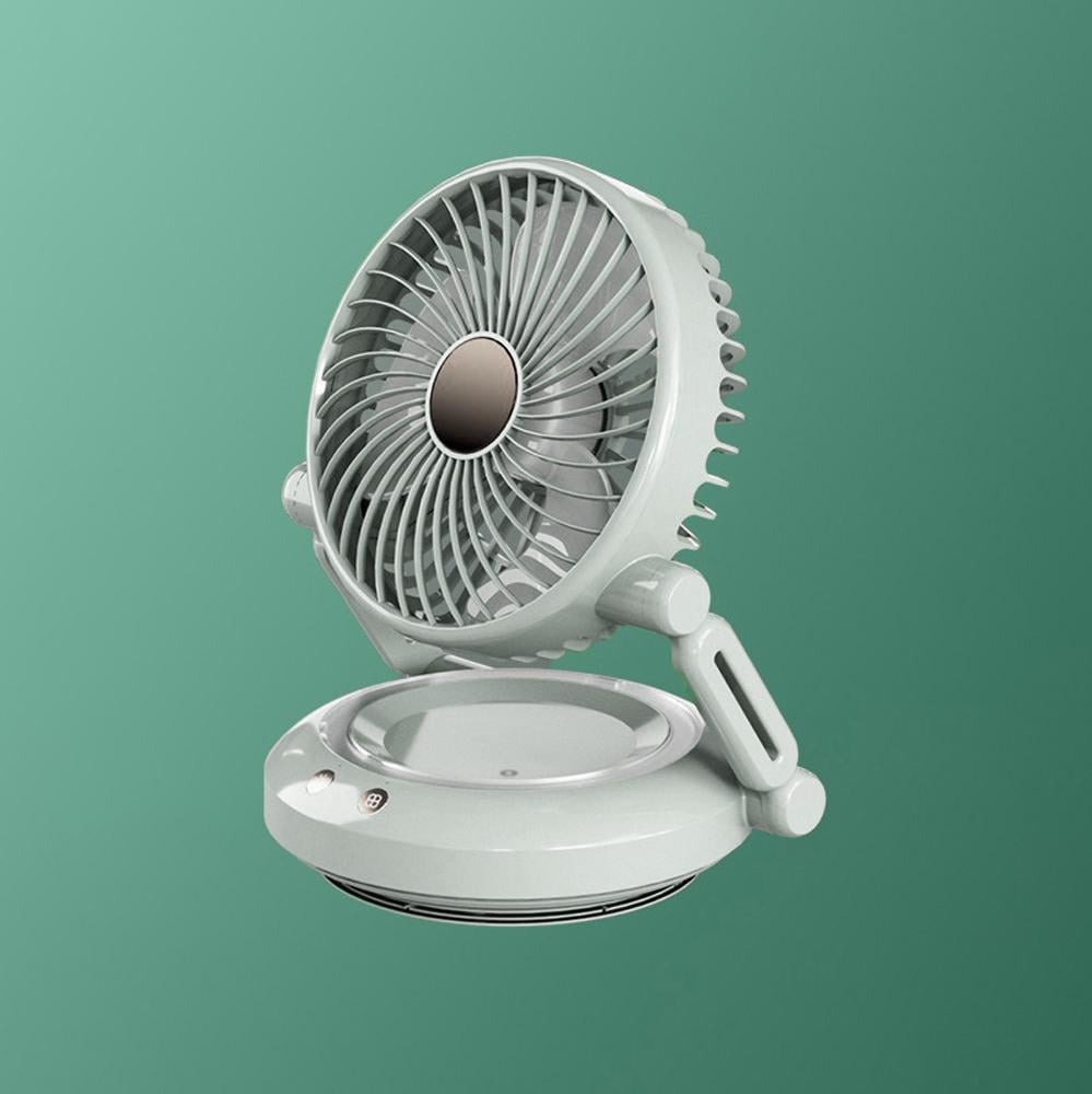 Настольный вентилятор на аккумуляторе USB Type-C 1200 мАч 3 скорости LED подсветка Серый (27418479) - фото 4