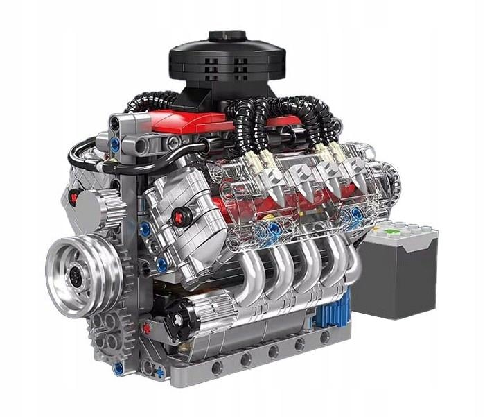 Конструктор двигатель моторизованный Mould King LSX454 V8 Chevrolet Chevy детский 487 дет. (10171)