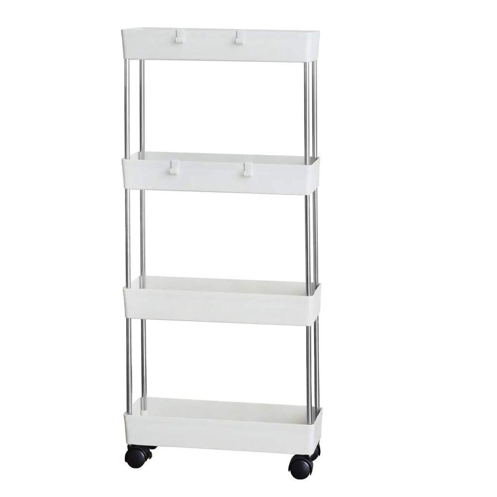 Этажерка для кухни и ванной на колесах с крючками 40x22x86 см (32900765)