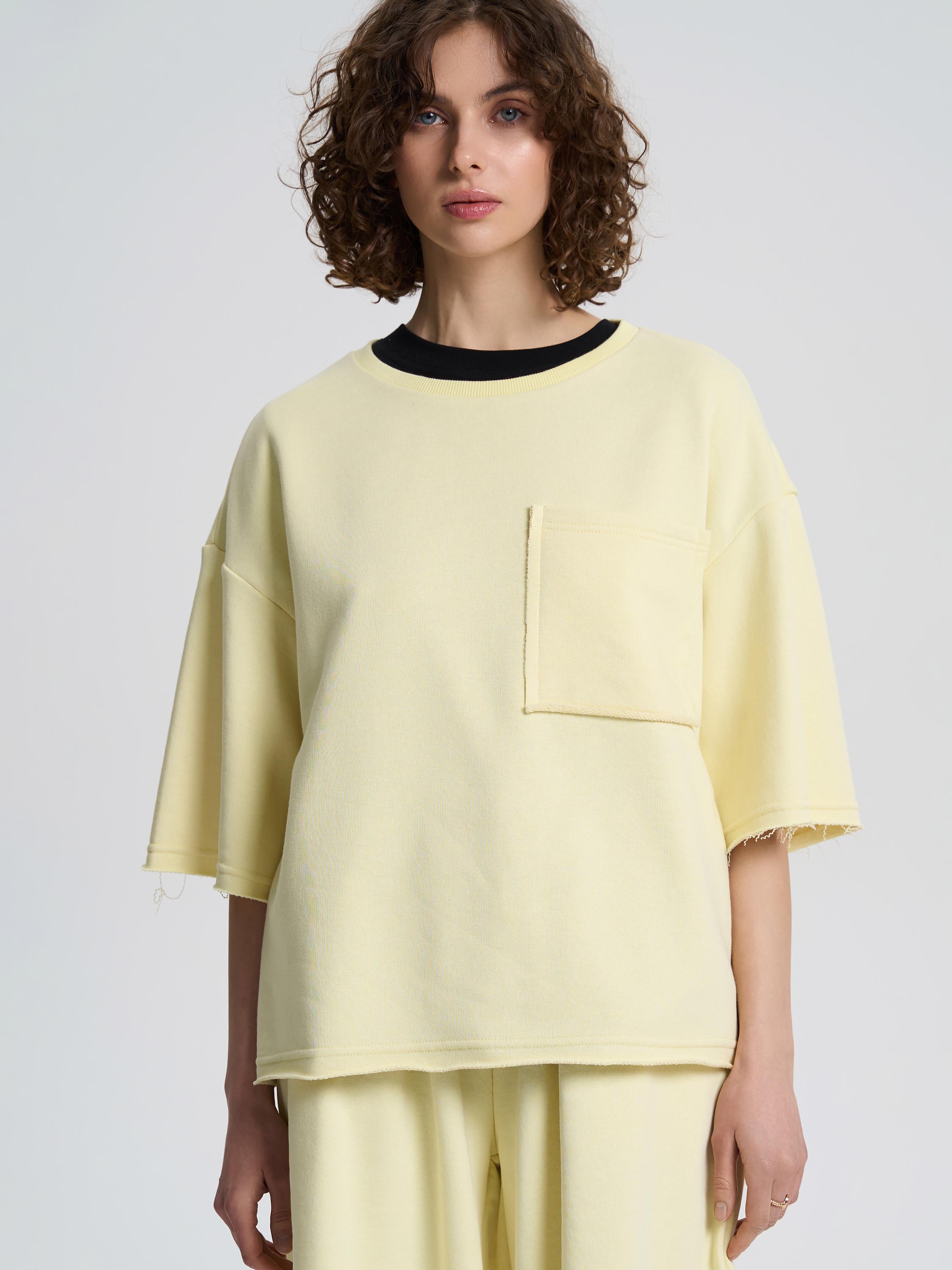 Футболка жіноча щільна з необробленим краєм ROZA 240607 2XL Ніжно-жовтий (4824005717796) - фото 7 Футболка жіноча щільна з необробленим краєм ROZA 240607 2XL Ніжно-жовтий (4824005717796) - фото 7