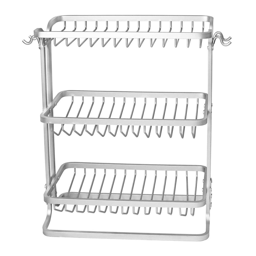 Полка для ванной комнаты трехъярусная Homax алюминиевая 35,5x15x35 см (EBA 1030 AL)