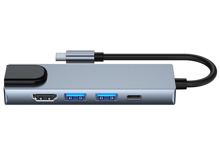 USB Type-C хаб-розгалужувач Digital Lion MH-09 концентратор 5в1 - фото 4