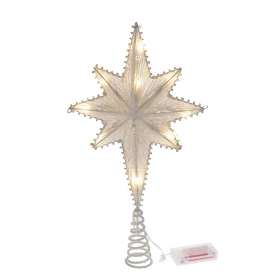 Верхушка металлическая на елку Звезда с подсветкой 40 см Белый (13128) Верхушка металлическая на елку Звезда с подсветкой 40 см Белый (13128)