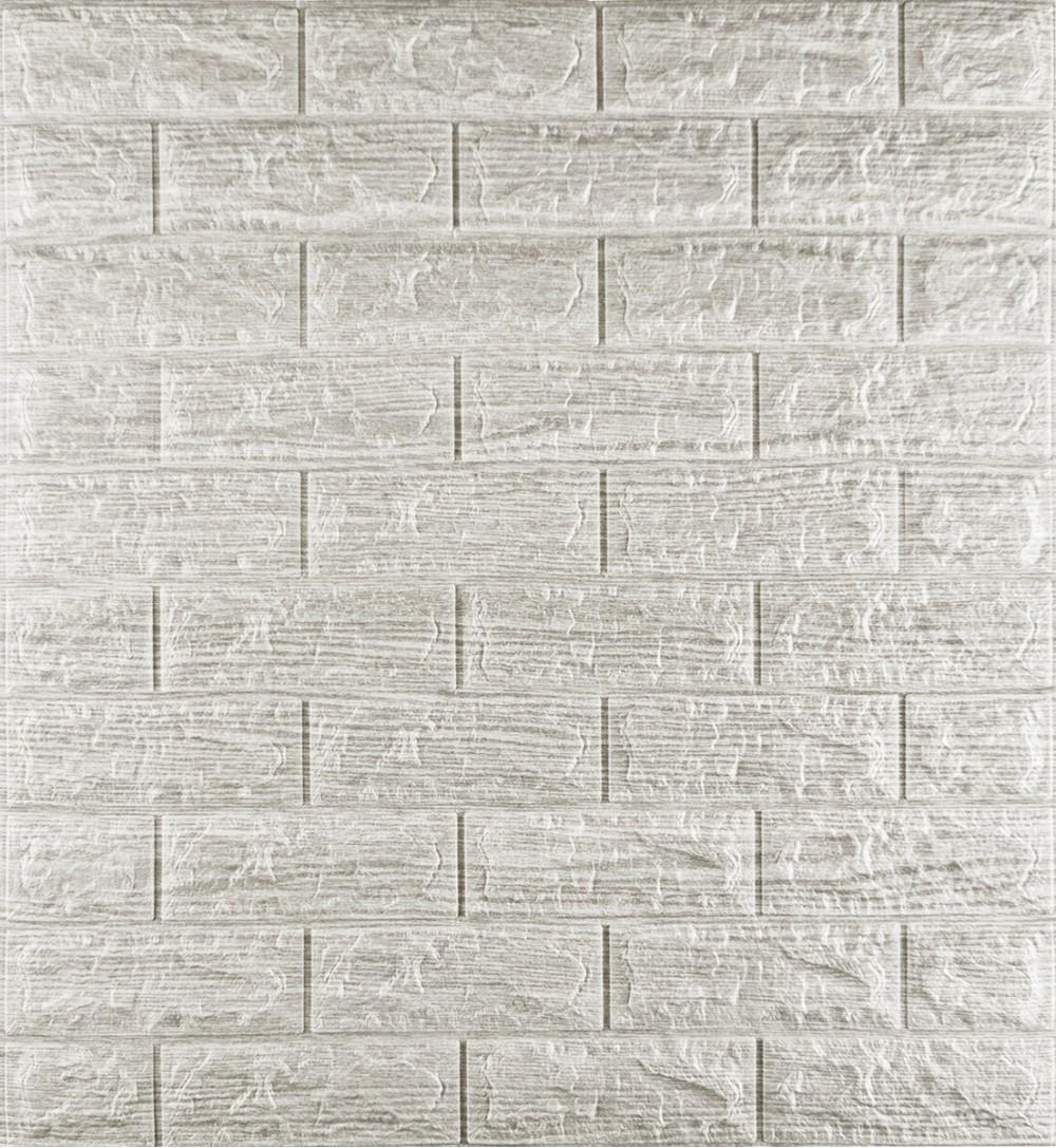 Панель-самоклейка 3D декоративная под светло-серый кирпич 700x770x7 мм