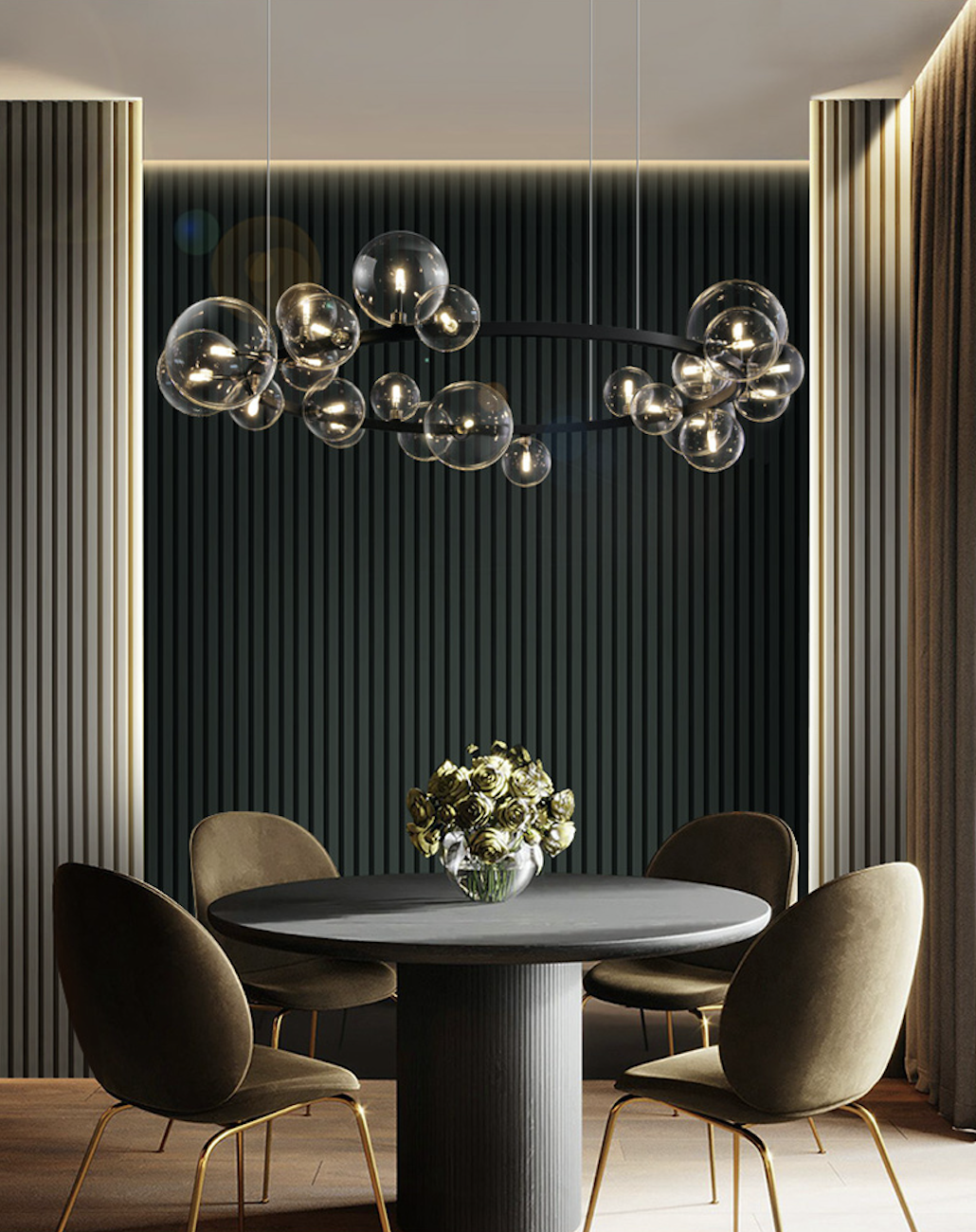 Люстра тросовая Modo Bubbles Black 050171/1200 bk