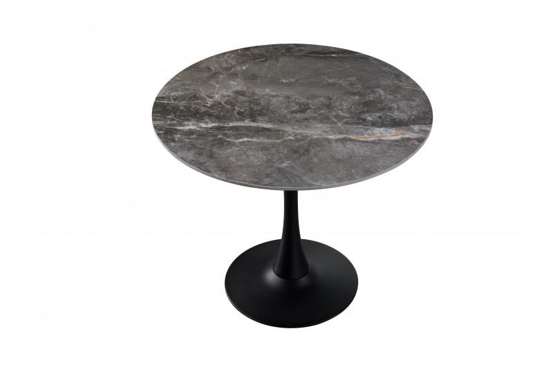 Стол обеденный Микс Мебель Опал Армани грей керамика D 90 см Черный Стол обеденный Микс Мебель Опал Армани грей керамика D 90 см Черный