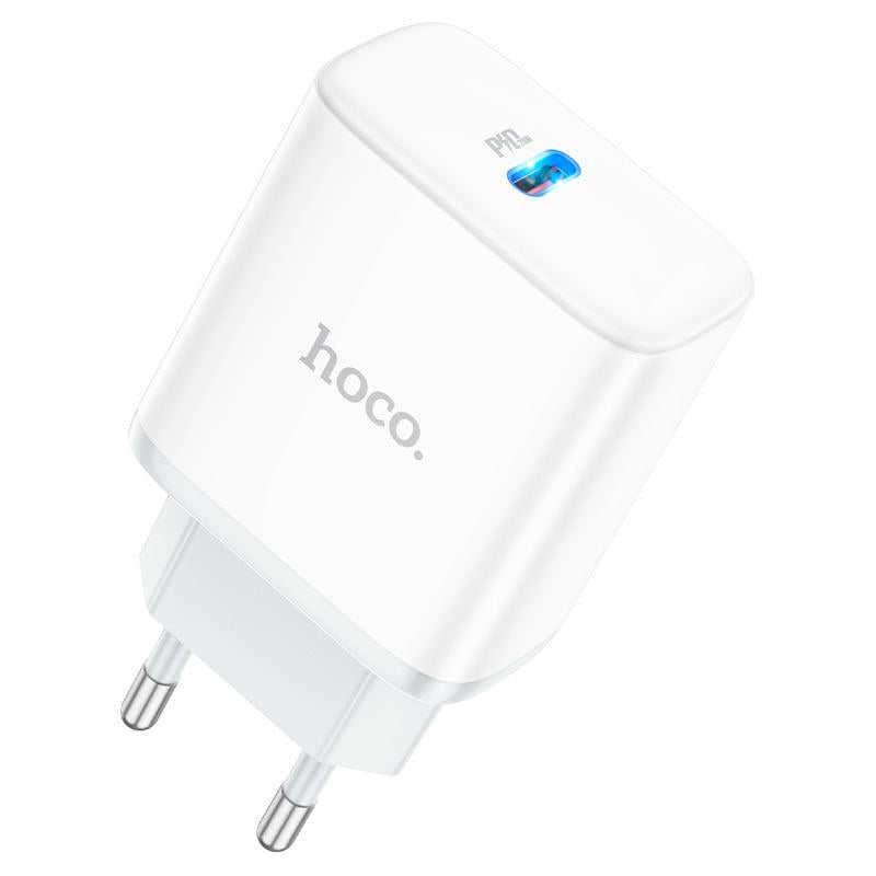 Зарядное устройство сетевое Hoco C104A Stage single port PD20W charger White Зарядное устройство сетевое Hoco C104A Stage single port PD20W charger White